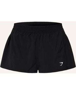 GYMSHARK 2-in-1-Trainingsshorts NEW FLUTTER WOVEN - Schwarz