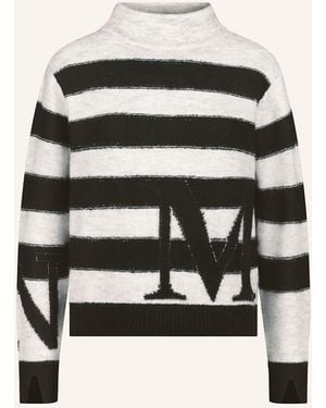 Monari Pullover mit Schmucksteinen - Schwarz