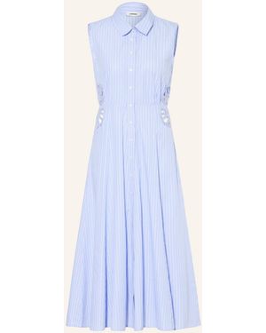 Sandro Hemdblusenkleid mit Cut-outs und Schmucksteinen - Blau