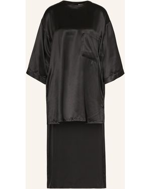 DARKPARK Blusenshirt TARA aus Satin mit 3/4-Arm - Schwarz