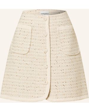 Claudie Pierlot Tweed-Rock mit Pailletten - Natur