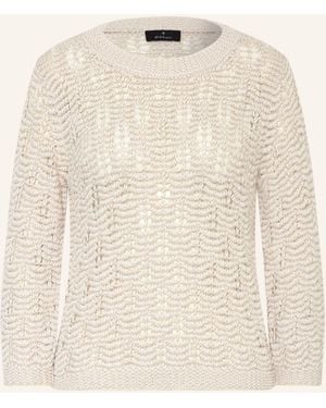 Monari Pullover mit 3/4-Arm mit Glitzergarn - Natur