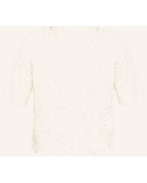 BETTY&CO Lochstrick-Pullover mit U-Boot-Ausschnitt - Natur