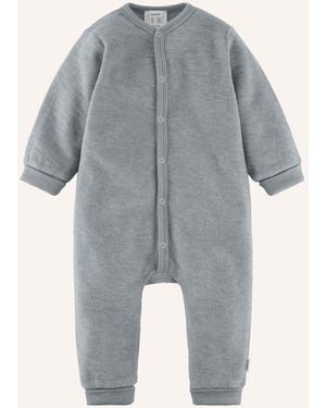 HESSNATUR Wollfrottee Overall aus reiner Bio-Merinowolle - Grau