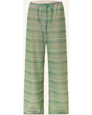 Oséree Marlenehose SHINY STRIPES mit Glitzergarn - Grün