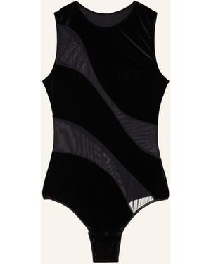 UNDRESS String-Body mit Samt - Schwarz