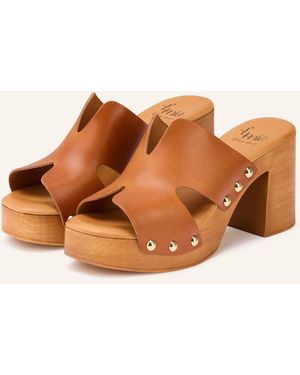 E mia Mules mit Nieten - Braun