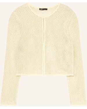 Maje Strickjacke mit Glitzergarn und Pailletten - Natur
