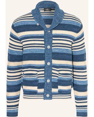 RRL Strickjacke mit Leinen - Blau
