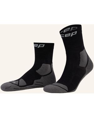 Cep Trekking-Socken HIKING LIGHT CUSHION COMPRESSION MID CUT mit Merinowolle - Schwarz