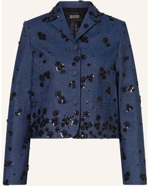 Sly010 Blazer FARRAH in Jeansoptik mit Pailleten - Blau