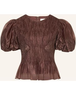 Aje. Blusenshirt OPHELIA mit Spitze - Braun
