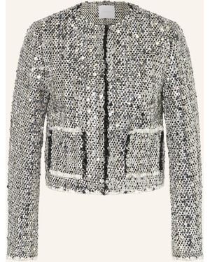 Rich & Royal Kastenjacke aus Tweed mit Pailletten - Grau