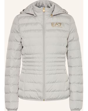 EA7 Steppjacke mit abnehmbarer Kapuze - Grau