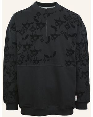 carlo colucci Oversize Troyer mit Flockprint - Soft Impact FISTILL - Schwarz