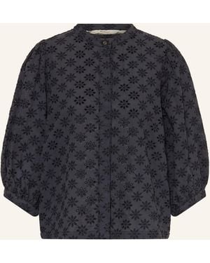 Barbour Bluse LAYLA aus Lochspitze mit 3/4-Arm - Blau