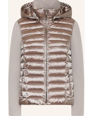 Wellensteyn Steppjacke ITALY COMBI ITALCO im Materialmix mit abnehmbarer Kapuze - Grau