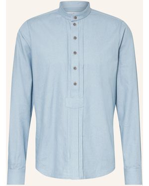 Grasegger Trachtenhemd KOPEKE Extra Slim Fit mit Stehkragen - Blau