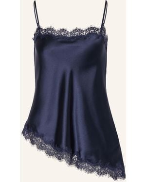 Damson Madder Blusentop TANSY aus Satin mit Spitze - Blau