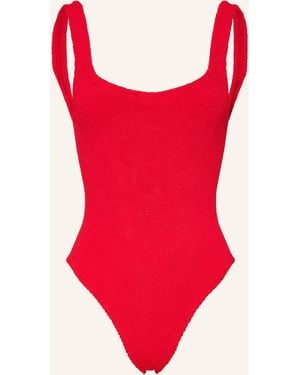 Hunza G Badeanzug SQUARE NECK - Rot