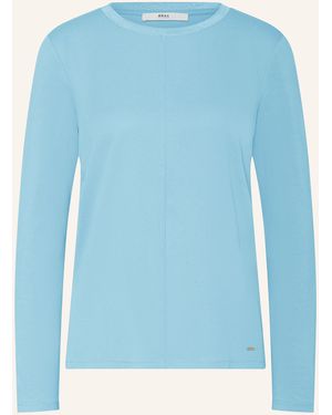 Brax Longsleeve CLARA im Materialmix - Blau