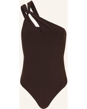 JETS Australia One-Shoulder-Badeanzug mit Cut-out - Braun