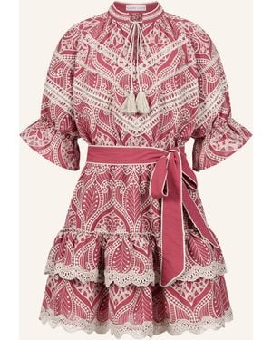 CLAIRE LUISE Minikleid mit Bindegürtel - Pink