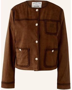 Ouí Kastenjacke in Lederoptik - Braun