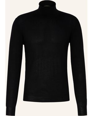 FIORONI CASHMERE Rollkragenpullover aus Cashmere mit Seide - Schwarz
