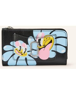 Marc Jacobs Geldbörse THE MEDIUM FLAT WALLET FLOWER FACES - Blau