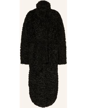 Frankie Shop Teddyfell-Mantel RAVELLO - Schwarz