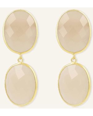 LOTT.gioielli Ohrhänger CAMILLE CE QU DOUBLE DROP M WITH PIN WARM BEIGE by GLAMBOU - Natur