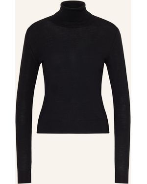 Mrs & HUGS Rollkragenpullover aus Merinowolle - Blau
