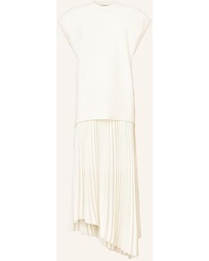 AllSaints Set: Plisseekleid und Strickshirt - Natur
