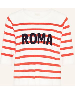 Milano Italy Oversized-Pullover mit 3/4-Arm - Rot