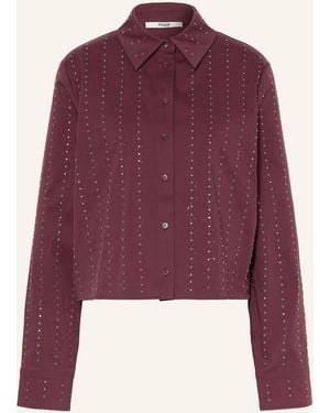 Maje Hemdbluse mit Schmucksteinen - Lila