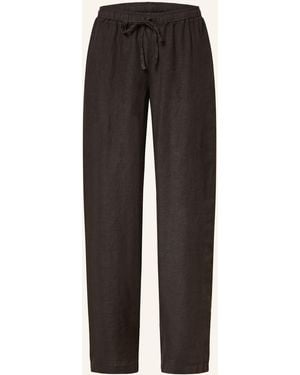 120% Lino Marlenehose aus Leinen - Schwarz