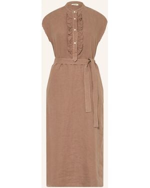 SOSUE Leinenkleid mit Rüschen - Natur