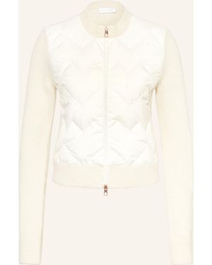 Moncler Strickjacke im Materialmix - Natur