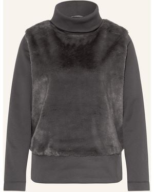 JEANNE BARET Sweatshirt CAMELIA im Materialmix - Grau