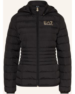 EA7 Steppjacke mit abnehmbarer Kapuze - Schwarz