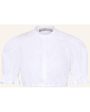 Johann & Johanna Dirndlbluse mit Spitze und Rüschen - Natur