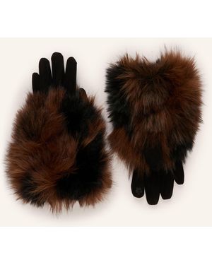 LOEVENICH Handschuhe mit Kunstfell - Schwarz