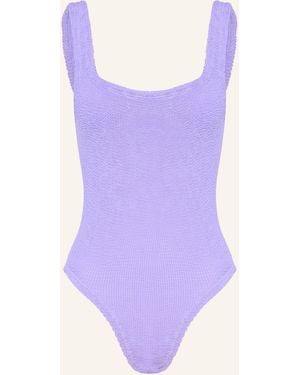 Hunza G Badeanzug SQUARE NECK - Lila