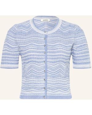 Sandro Strickjacke mit Glitzergarn - Blau
