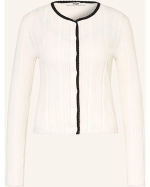 Maje Set: Strickjacke und Stricktop mit Spitze - Natur