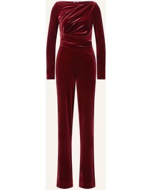 Talbot Runhof Jumpsuit aus Samt - Rot