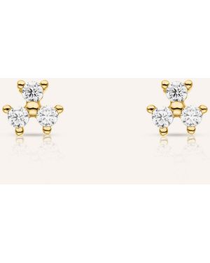 VEYNOU Ohrstecker FLEUR aus 14 Karat Gelbgold und 0,16ct. Lab-Grown Diamanten - Natur
