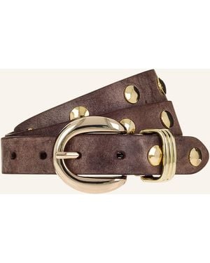 B. Belt Ledergürtel mit Nieten - Braun