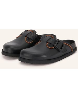 1774 BIRKENSTOCK Pantoletten BOSTON LEATHER BUCKLE - Schwarz